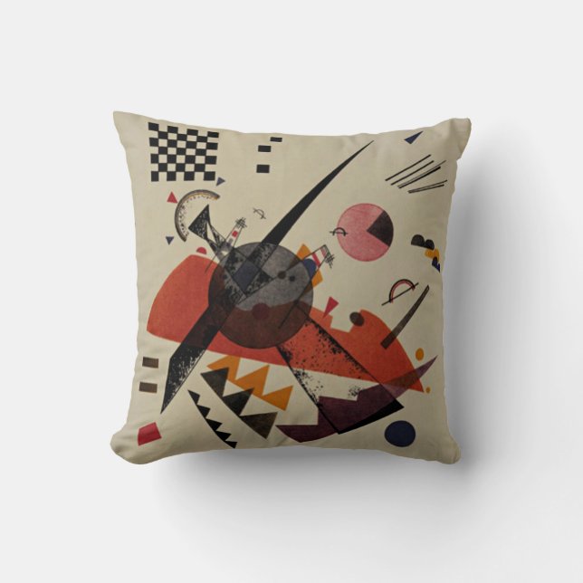 Coussin Kandinsky - Orange, oeuvre abstraite, (Recto)