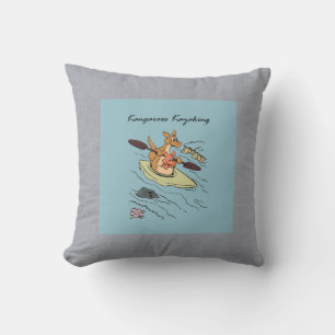 Coussin Kangooroos moderne naissance bébé garçon bleu