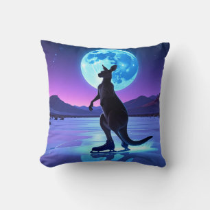 Coussin Kangourou patineur au clair de lune