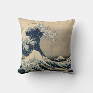 Coussin Katsushika Hokusai. La Grande Vague au large de Ka
