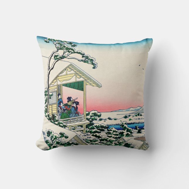 Coussin Katsushika Hokusai - Maison de thé à Koishikawa (Recto)