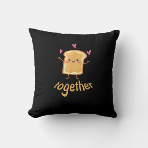 Coussin Kawaii Couple assorti Beurre de Cacahuète Jelly Mi