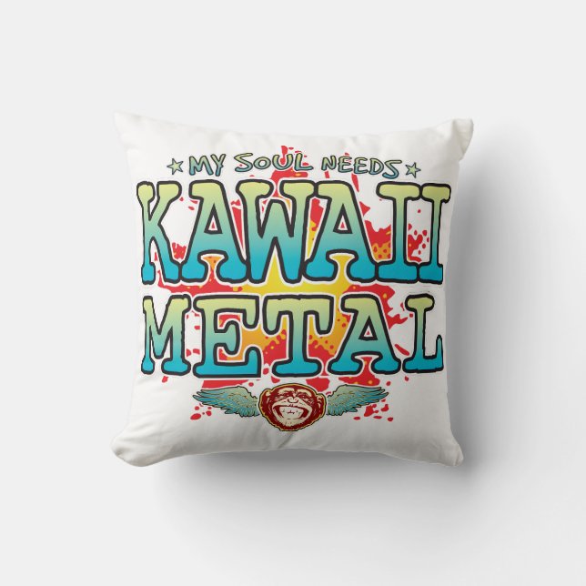 Coussin Kawaii Cuisine d'âme métallique (Recto)