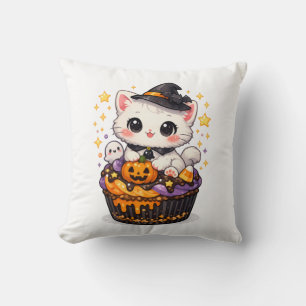 Coussin Kawaii Cupcake Sorcière Kitty 
