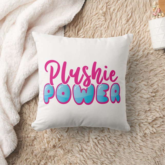 Coussin Kawaii Cute rose bleu Plushie puissance (Couverture)