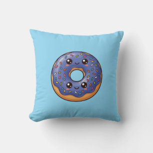 Coussin Kawaii en forme de beignet saupoudré de bl