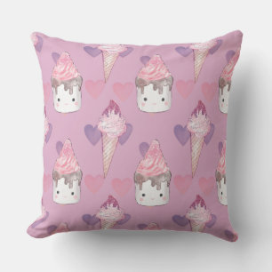 Coussin Kawaii Marshmallow & Motif de crème glacée