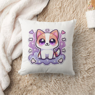 Coussin Kawaii mignon chien adorable dessin chien avec gra
