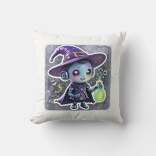 Coussin Kawaii Robot Witch Halloween Jeu d'oreiller