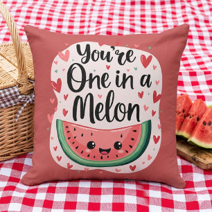 Coussin Kawaii "You're One in a Melon" Cute Watermelon Pun