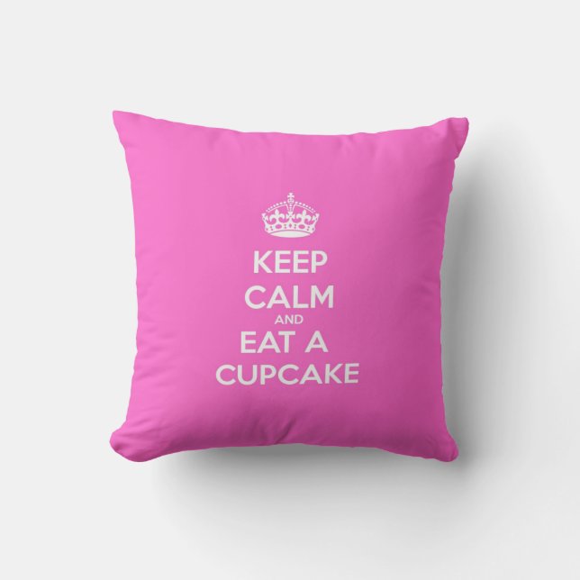 Coussin Keep Calm et Eat a Cupcake (Recto)