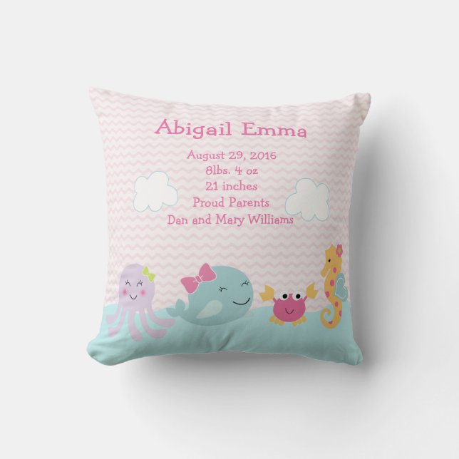 Coussin Keepsaké personnalisé Sea Sweeties (Recto)