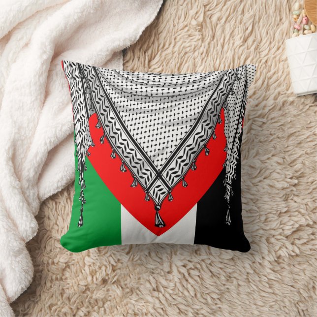 Coussin Keffiyeh Écharpe palestinienne tissu traditionnel (Couverture)