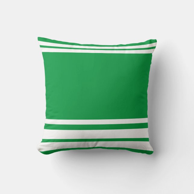 Coussin Kelly Bandes fines vertes et blanches (Recto)