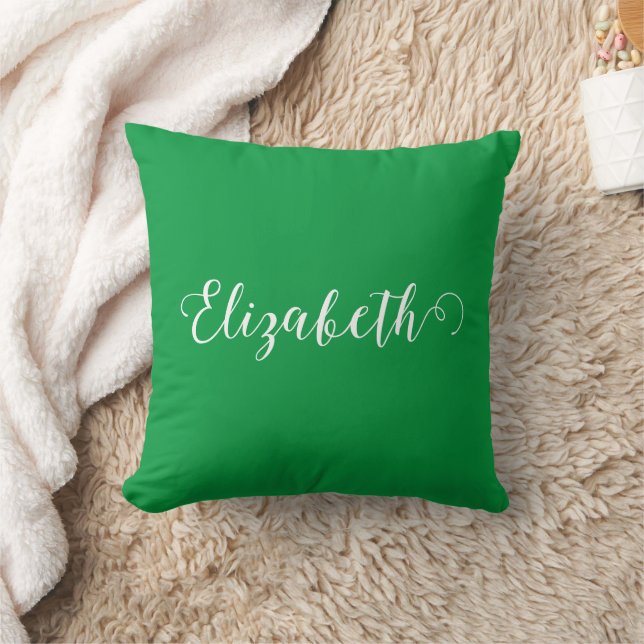 Coussin Kelly Green Votre Nom Ou Texte Moderne (Couverture)