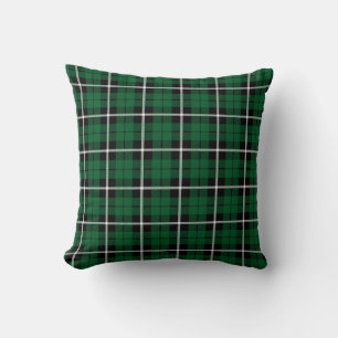 Coussin Kelly vert irlandais vert blanc/noir rayure