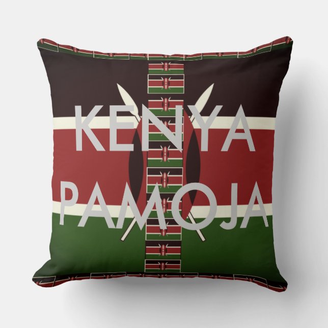 Coussin Kenya Nous sommes plus forts Ensemble : Kenya Pamo (Recto)