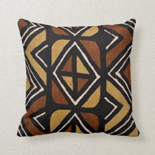 Coussin kenyan du motif #2 de tissu de boue
