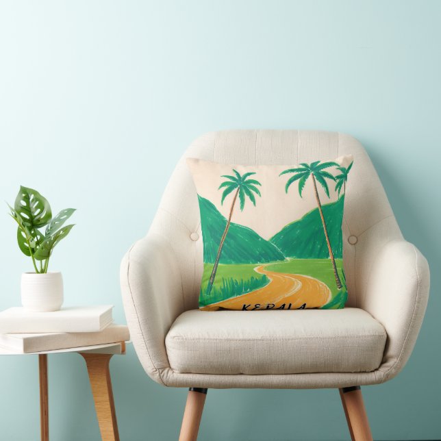 COUSSIN KERALA GREEN SOUTH INDIAN TROPICAL DESIGN (Chaise)