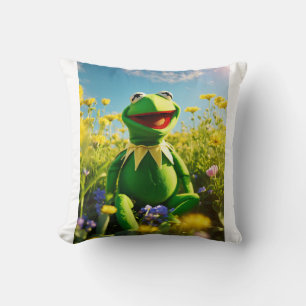 Coussin Kermit la grenouille, heureuse, légère.