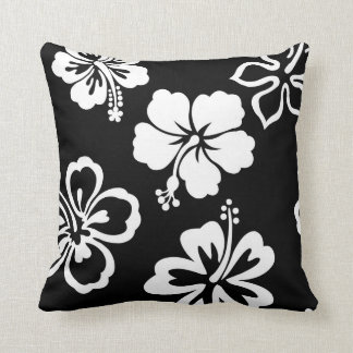 Coussin Ketmie noire et blanche