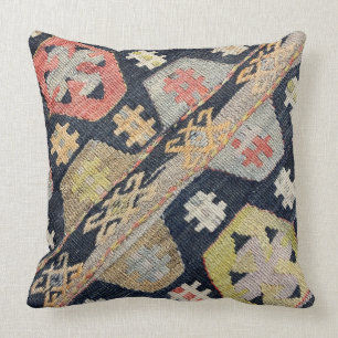 Coussin Kilim décoratif, tissage Navaho, textile tissé