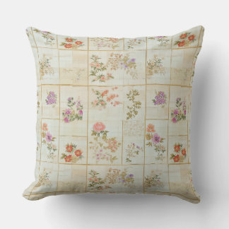 Coussin Kimono Floral Japonais Ancien Patchwork
