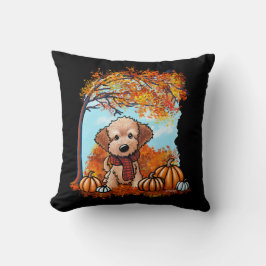 Coussin KiniArt Goldendoodle Puppy Automne