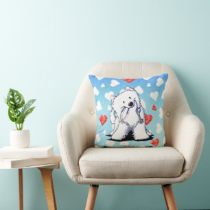 Coussin KiniArt Samoyed Love Doctor Jouer l'oreiller