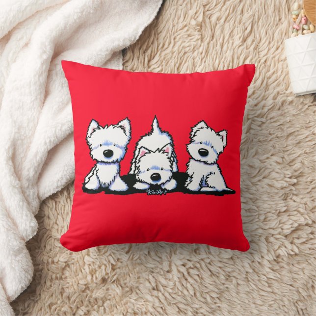 Coussin KiniArt Westie Trio (Couverture)