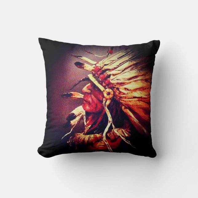 Coussin "Kiowa Chief" original art Throw Pillow (Recto)