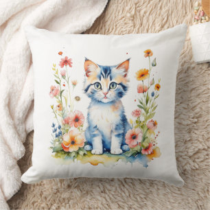 Coussin Kit Nounours Personnalisé et Fleurs Nom de Bébé