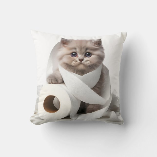 Coussin kitten and toilet paper (Recto)