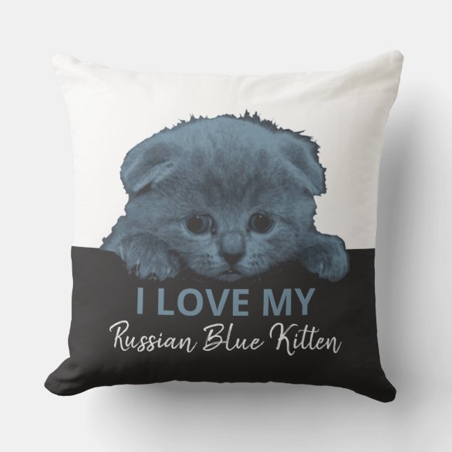 Coussin Kitten bleu russe (Recto)