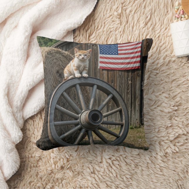 Coussin Kitten On an Old Wagon Wheel  (Couverture)
