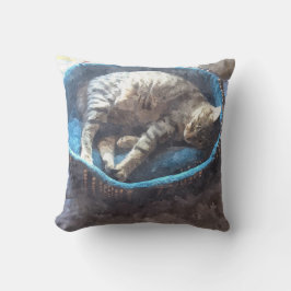 Coussin Kitty prend une sieste, Tabby Tiger Chat Dormir
