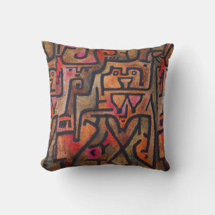 Coussin Klee Expressionniste Forêt Abstraite Art Moderne