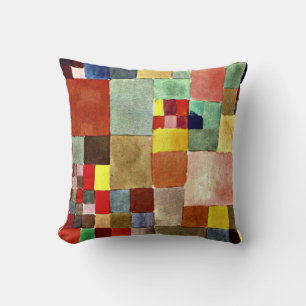 Coussin Klee - Flore sur Sable, œuvre d'art abstrait popul