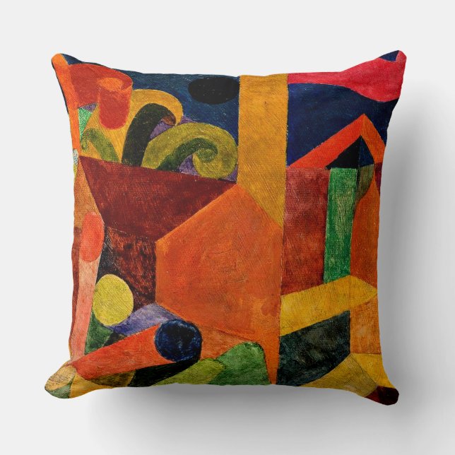 Coussin Klee - Paysage avec drapeaux (Recto)