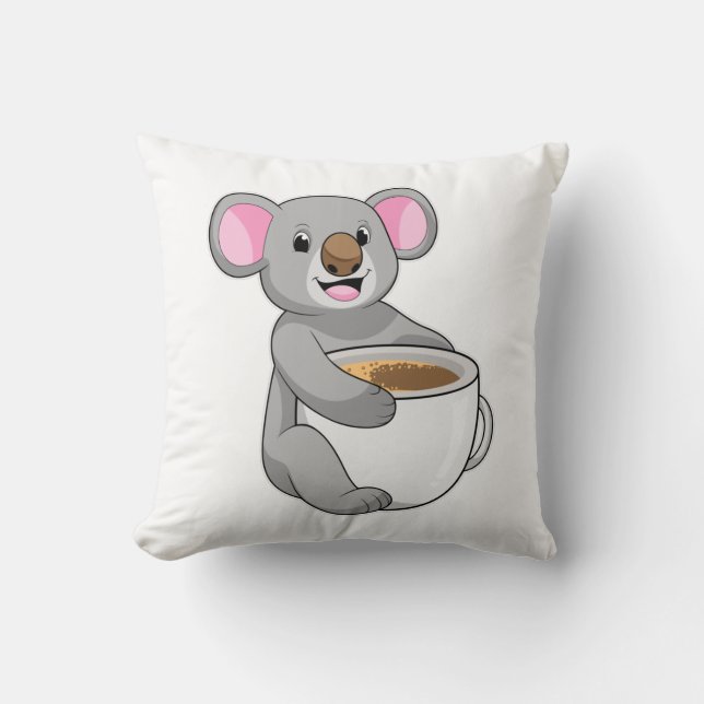 Coussin Koala avec Coffee Cup (Recto)