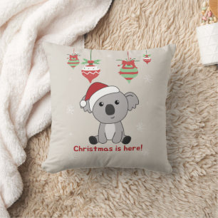 Coussin Koala Noël Neige Animaux d'hiver Koalas Jeter P