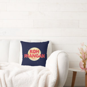 Coussin Koh Phangan avec la lune vintage île Thaïlande