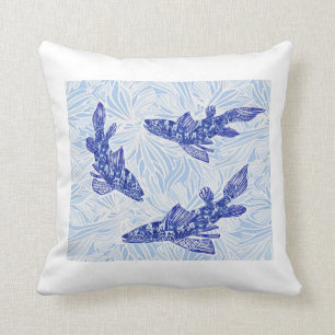 Coussin koi de chinoiserie