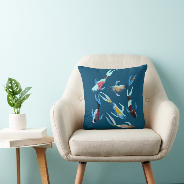 Coussin Koi Fish aquarelle (Chaise)