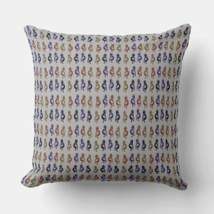 Coussin Kokopelli Groupe de Flûtes Jouer des figures Jeter