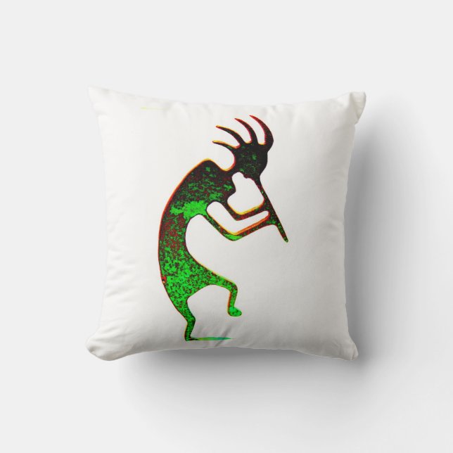 coussin kokopelli vert (Recto)