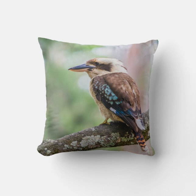 Coussin Kookaburra sur branche (Recto)