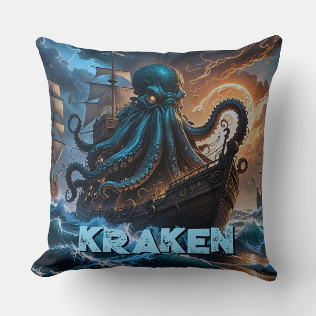 Coussin Kraken Sea Monster (Recto)