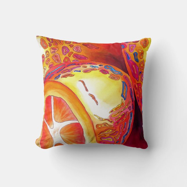 Coussin Kumquats d'orange Aquarelle de fruits de vie morte (Recto)