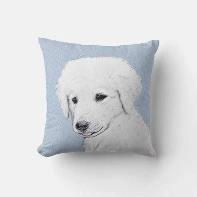 Coussin Kuvasz Peinture - Cute Original Chien Art (Recto)